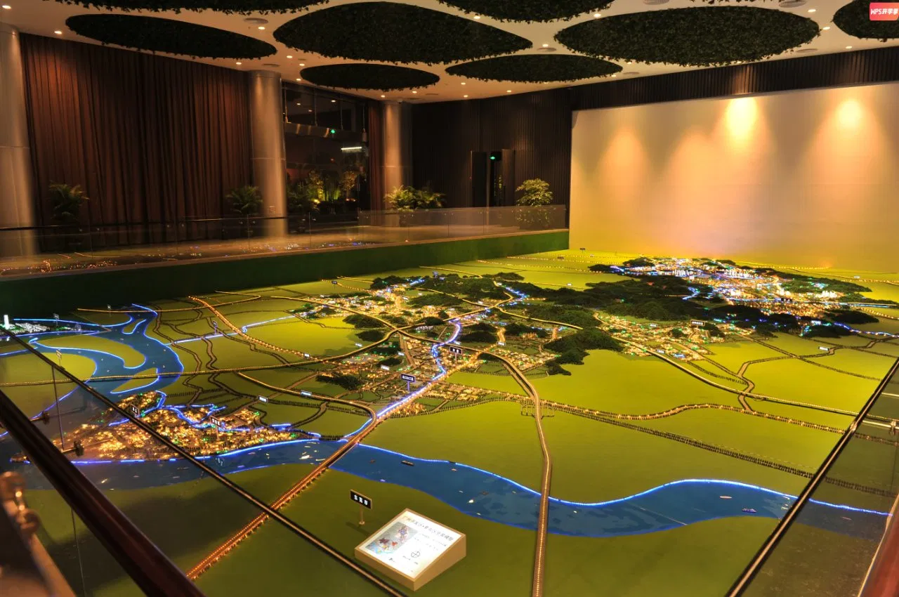 Exhibition Level Terrain Feature Building Scale Sand Table Model with Lighting Display