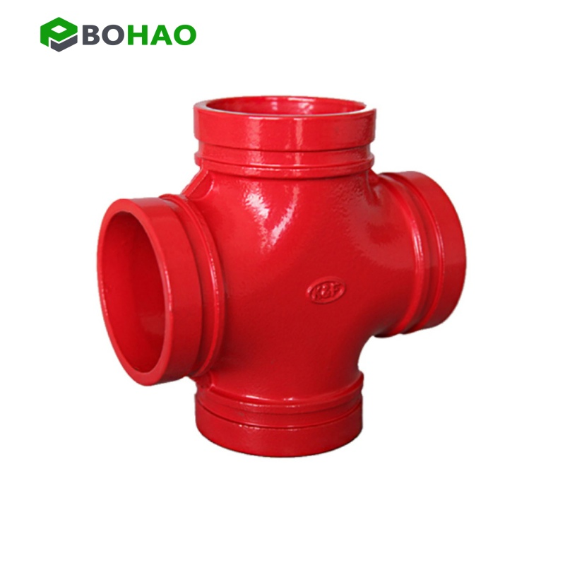 Factory Customized Grooved Ductile Iron Pipe Fitting and Coupling Grooved 3/4'' Cross