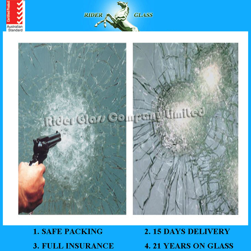 6.38-43.2mm AS/NZS2208: 1996 and CE Bulletproof Bullet Proof Glass