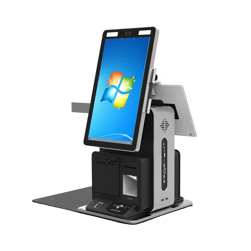 15.6 Inch Dual Screen Touch S Passport Scanning Creen Check-in Kiosk Desktop Self-Service Passport Kiosk