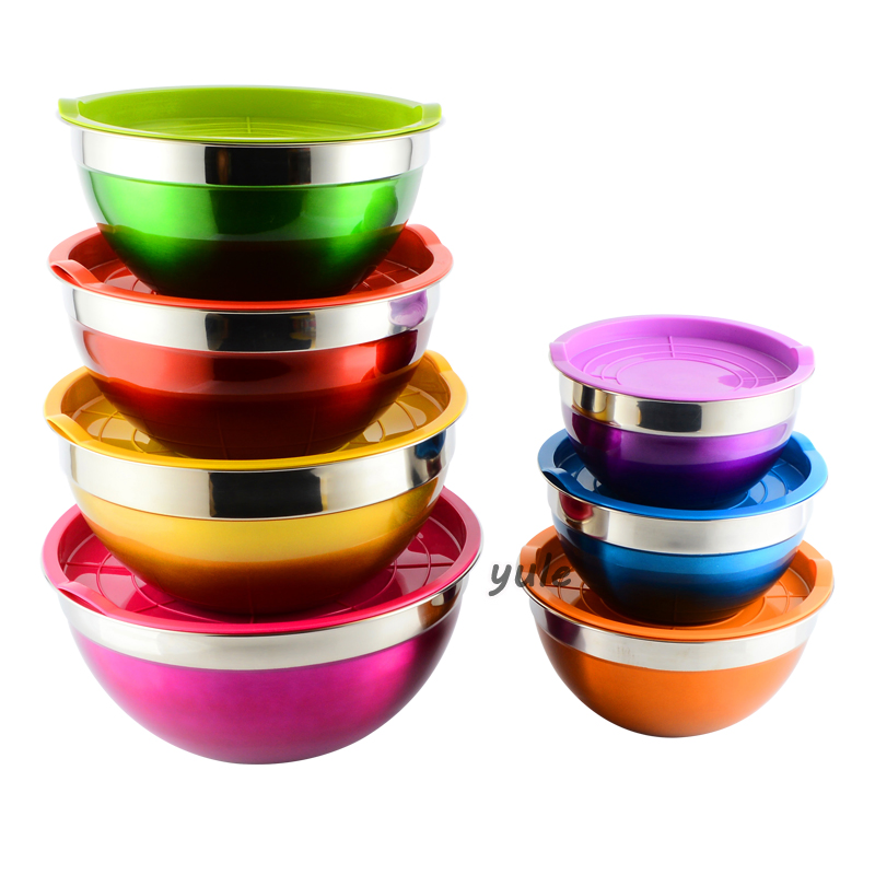 Biodegradable Stainless Steel Salad Bowl with PE Lid