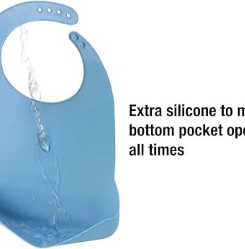 Adjustable Washable Waterproof Silicone Adult Bib for Elderly