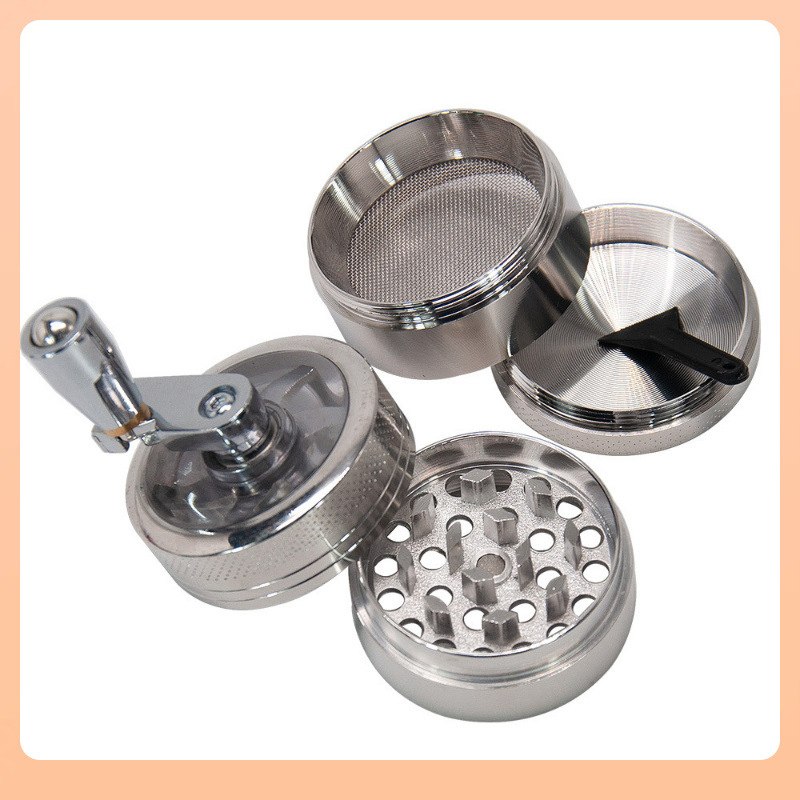 Hot Selling Window Style Top Selling Premium 4 Layers Hand Rolling Crank Tobacco Herb Grinder