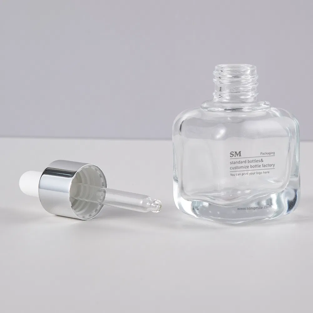 10ml 20ml 30ml 40ml 50ml 60ml 100ml Empty Frosted Amber Flat Shoulder Eye Dropper Essential Oil Serum Bottles with Pipette
