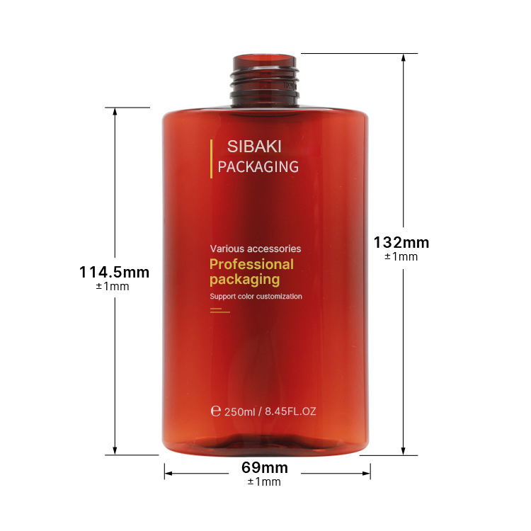 250ml Biodegradable Square Body Wash Shower Gel Pump Bottle Plastic Custom Shampoo Bottle Packaging with Logo
