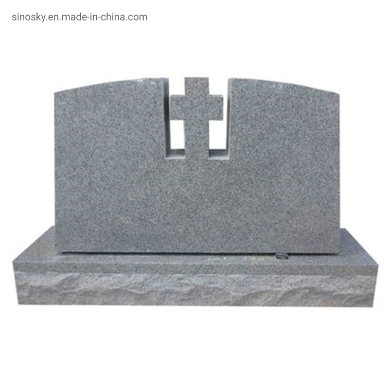 Light Grey G633 Polished Cemetery Slant Marker Monument