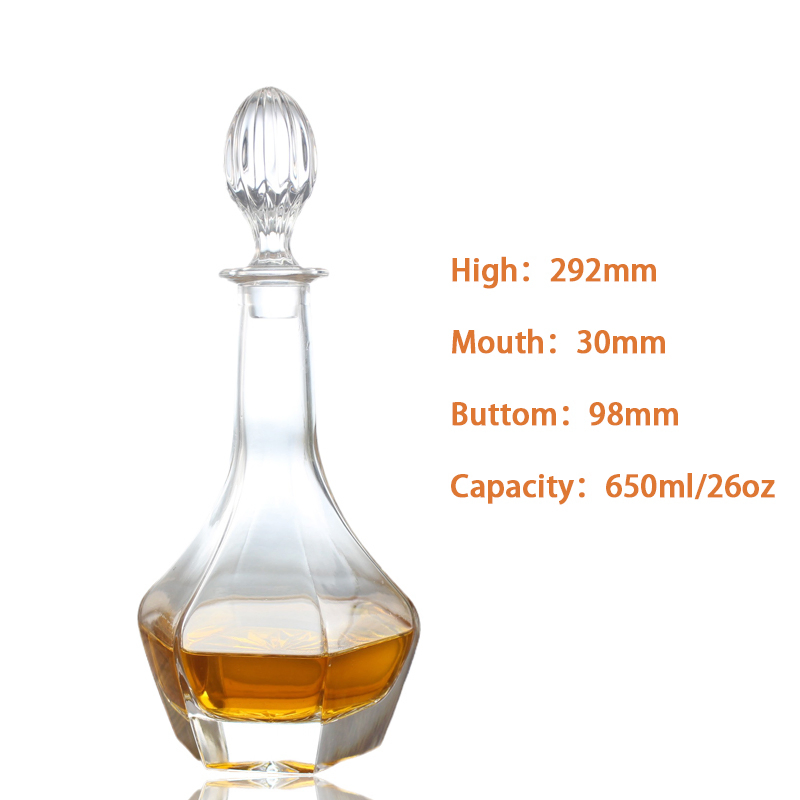 2022 Hexagon Classic Crystal Whiskey Decanter Custom Whiskey Decanter Set