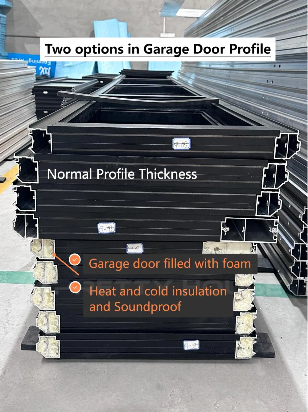 Customized Aluminum Frame Glazed Panel Insulated Clear Glass USA Garage Doors for Houses