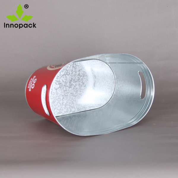 Printed Oval 10 Quart Metal Ice Bucket