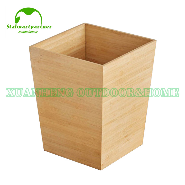 Бамбуковая корзина для мусора прямоугольная