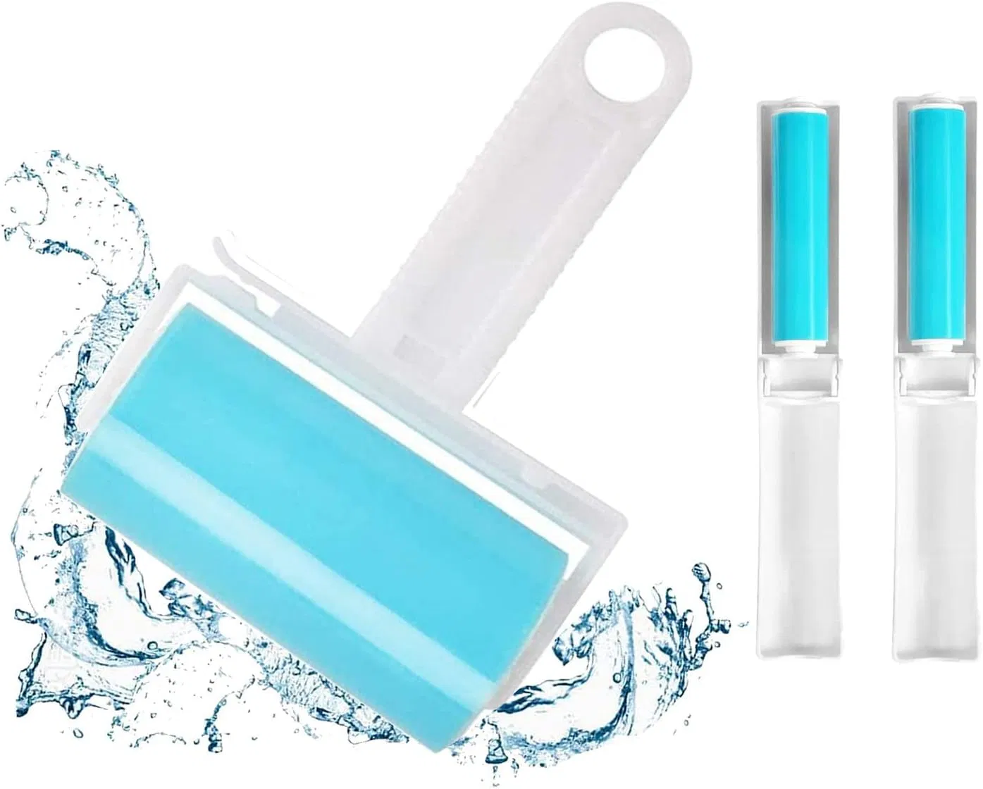 Washable Lint Roller 3 Pack Lint Roller Reusable Sticky Dog Cat Hair Remover Cleaner with Cover for Clothes Pet Hairs Carseats