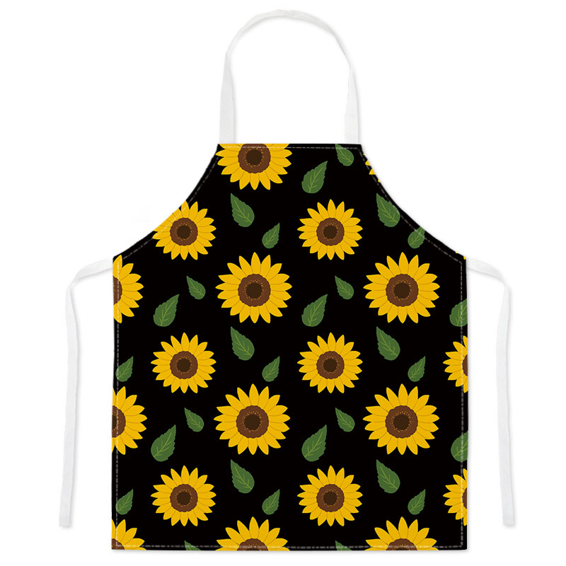 Fashionable Sunflower Print Apron Waterproof & Easy Clean Ideal for Cooking Baking & Household Chores Apron