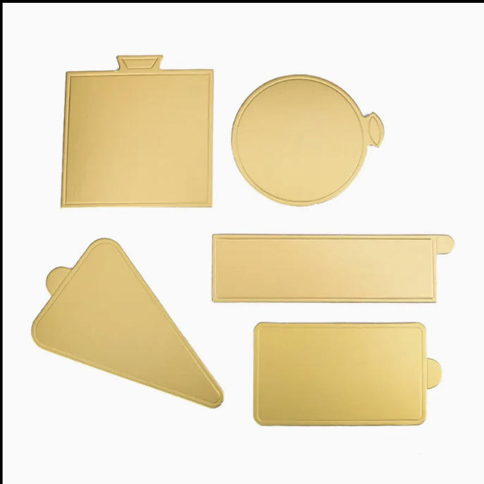 Factory Offer Fancy Miny Baking Small Cake Board Tray Gold Sliver White Black