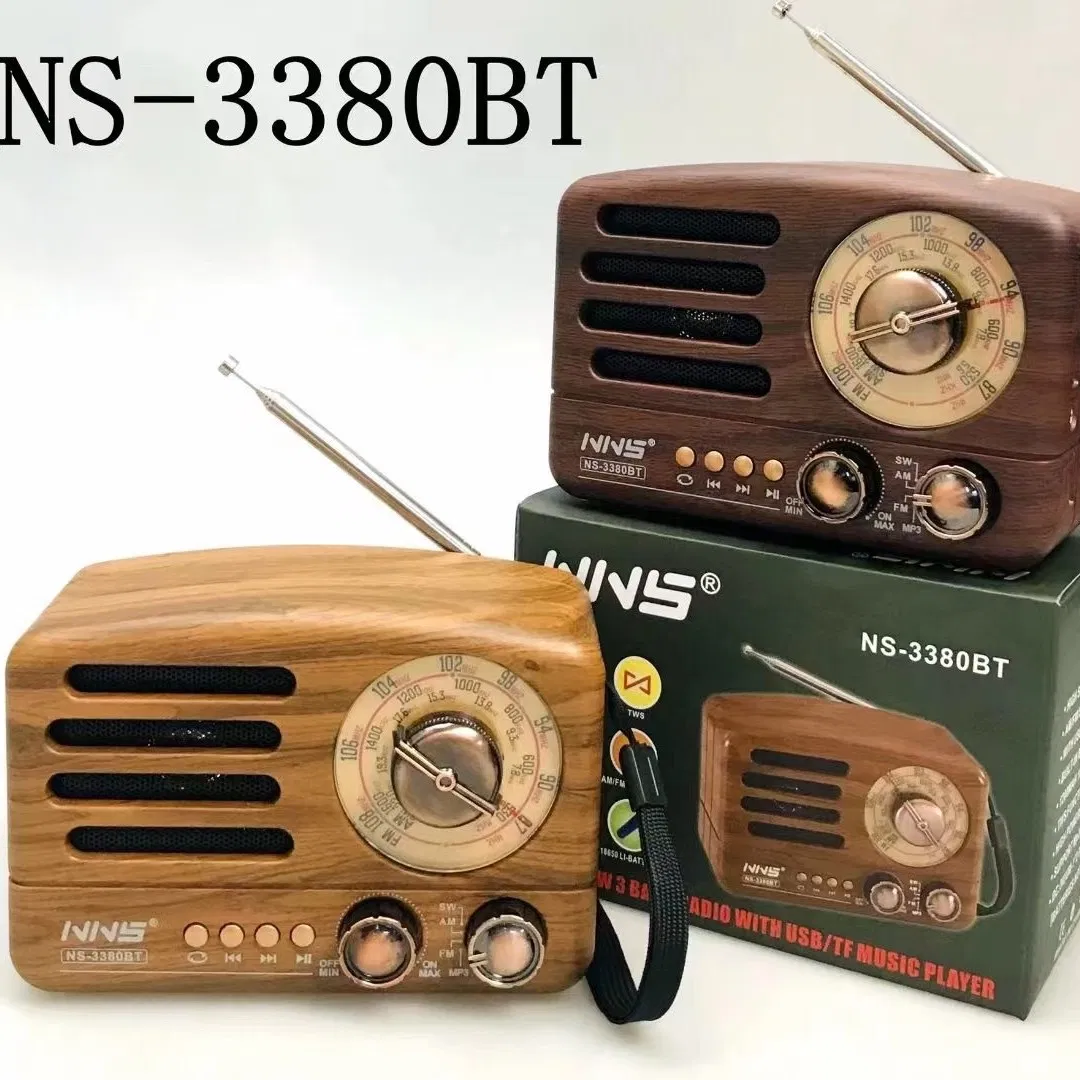 Ретро радио NS-3380BT с Bluetooth, деревянный корпус