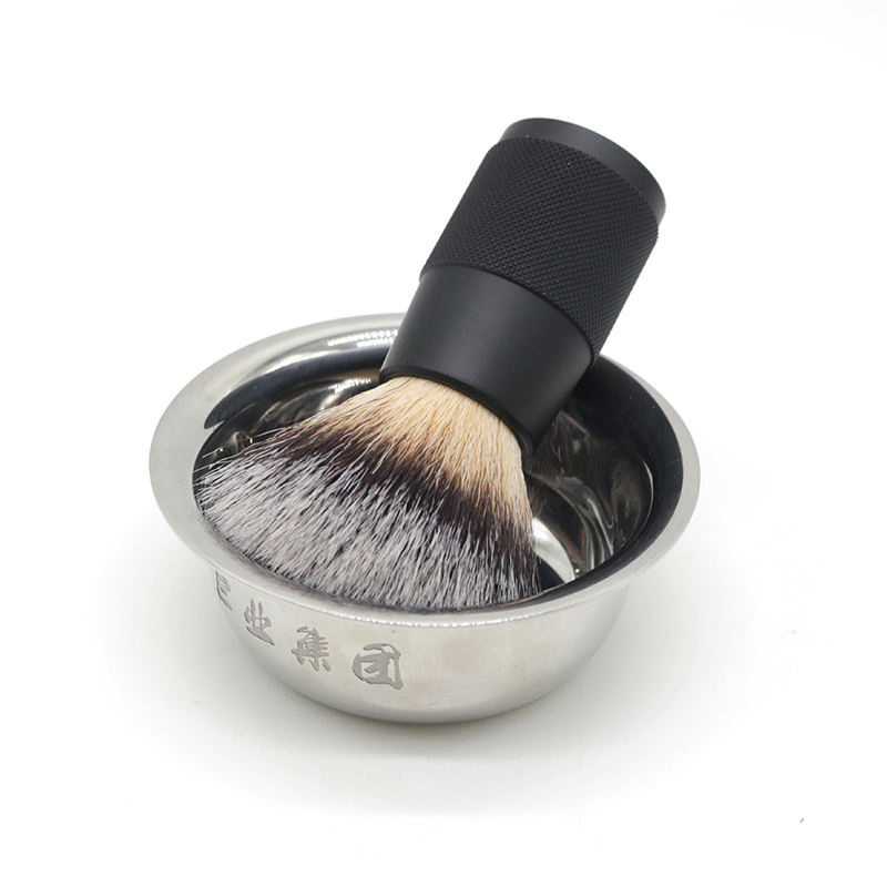 Private Label Premium Black Metal Synthetic Eco-Friendly Beard Shaving Brush