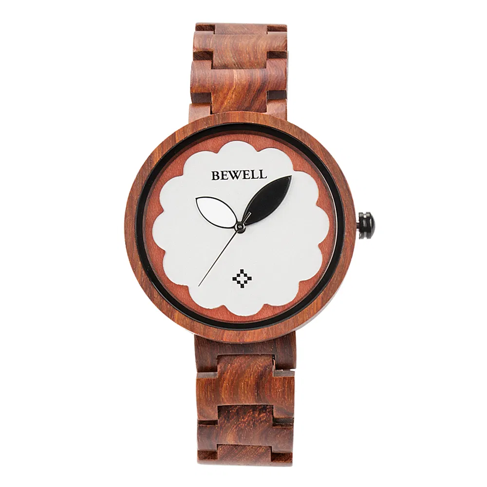 2023 Bewell New Design Natural Wooden Watch for Men Watch