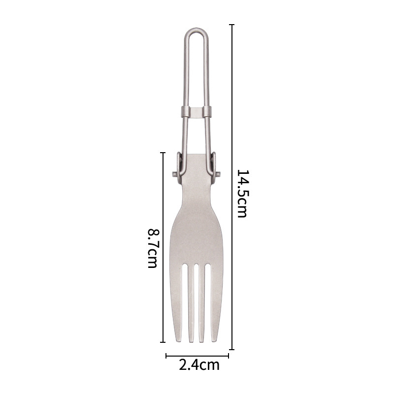 Portable Foldable Fork and Spoon Titanium Camping Cutlery for Travel Bl16042