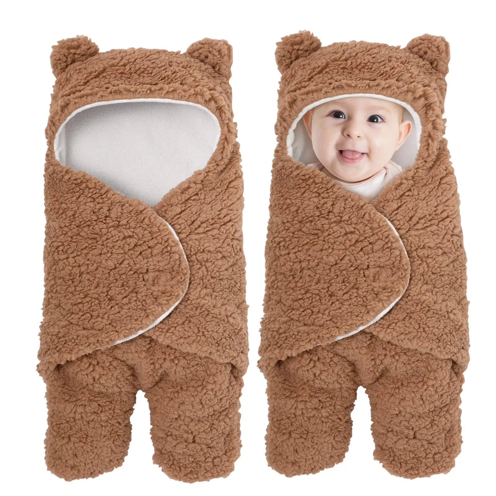Innovation Cute Bear Natural Newborn Essentials Softness Plush Baby Sleeping Bunting Bag
