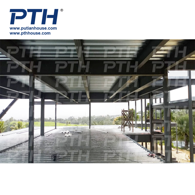 Steel Structure Framed Commercial Office Building and Structural Steel Truss Prefab Construction with Drawing