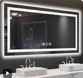 LED Mirror Wall Mounted Hanging Piece - 5mm Thickness, 3000K Soft Glow