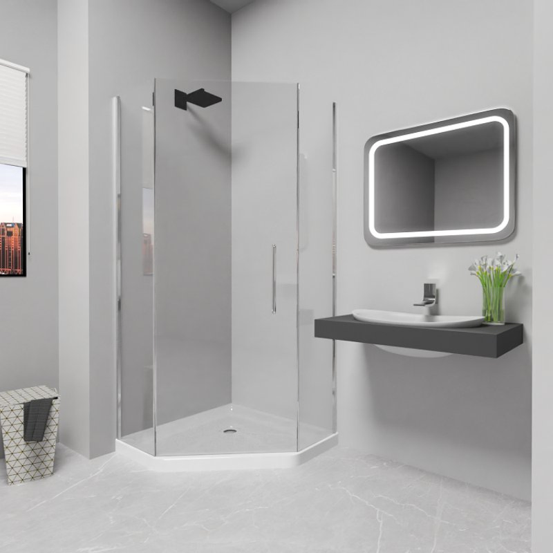 Custom Made 38X38X3.5 Inch Diamond Shaped Non Slip Acrylic Shower Tray