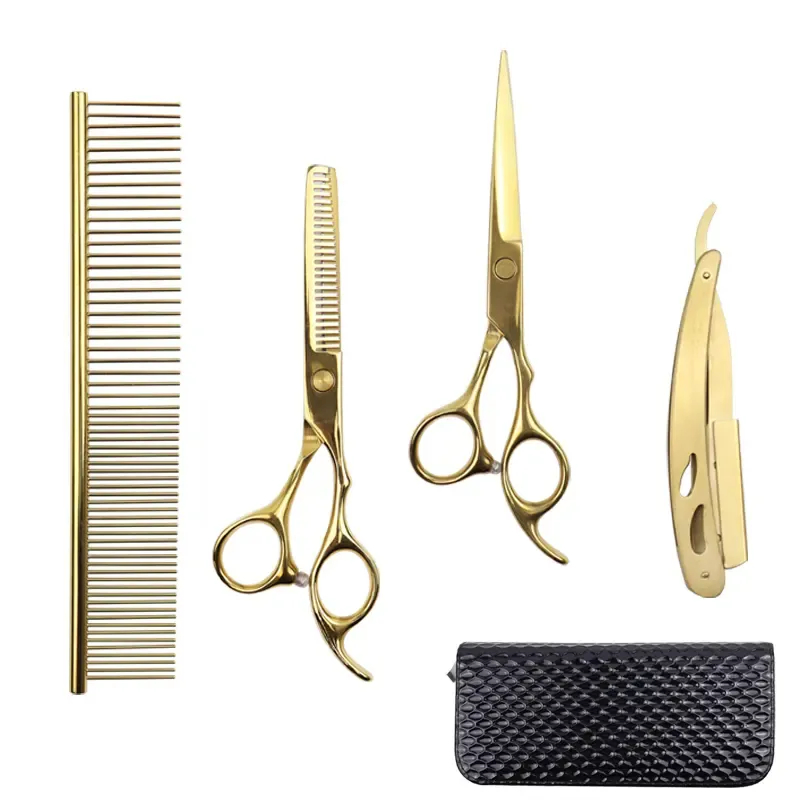 2024 6 Inch Hair Cutting Scissors Thinning Shears Kit Stainless Steel Barber Scissors Set for Hairdresser Haircut Hairdressing