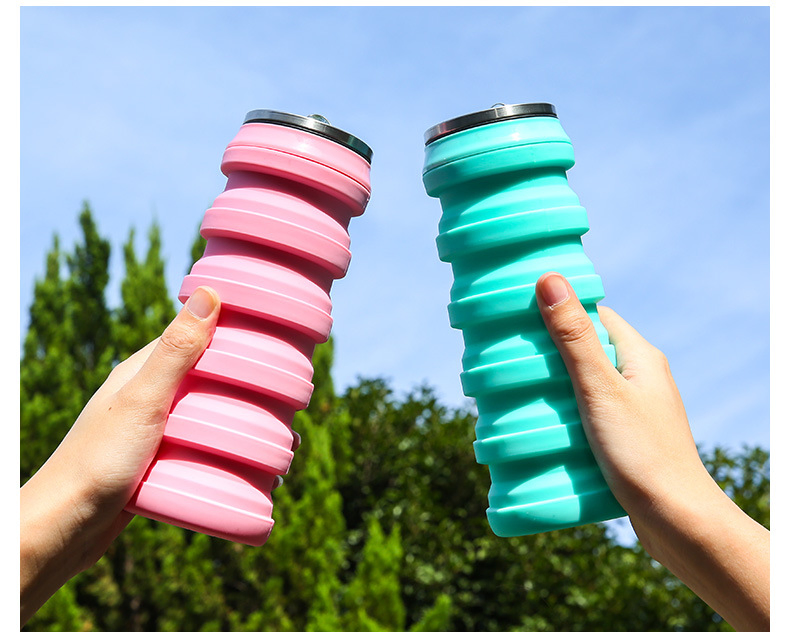 Складная силиконовая кружка 480 мл, герметичная, без BPA