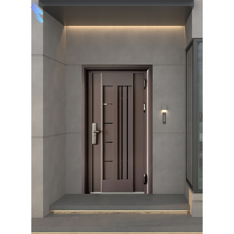 Factory Direct Sale High Quality Custom Various Style Modern Entrance Security Metal Door for Villas House Aluminum Stainless Steel Door