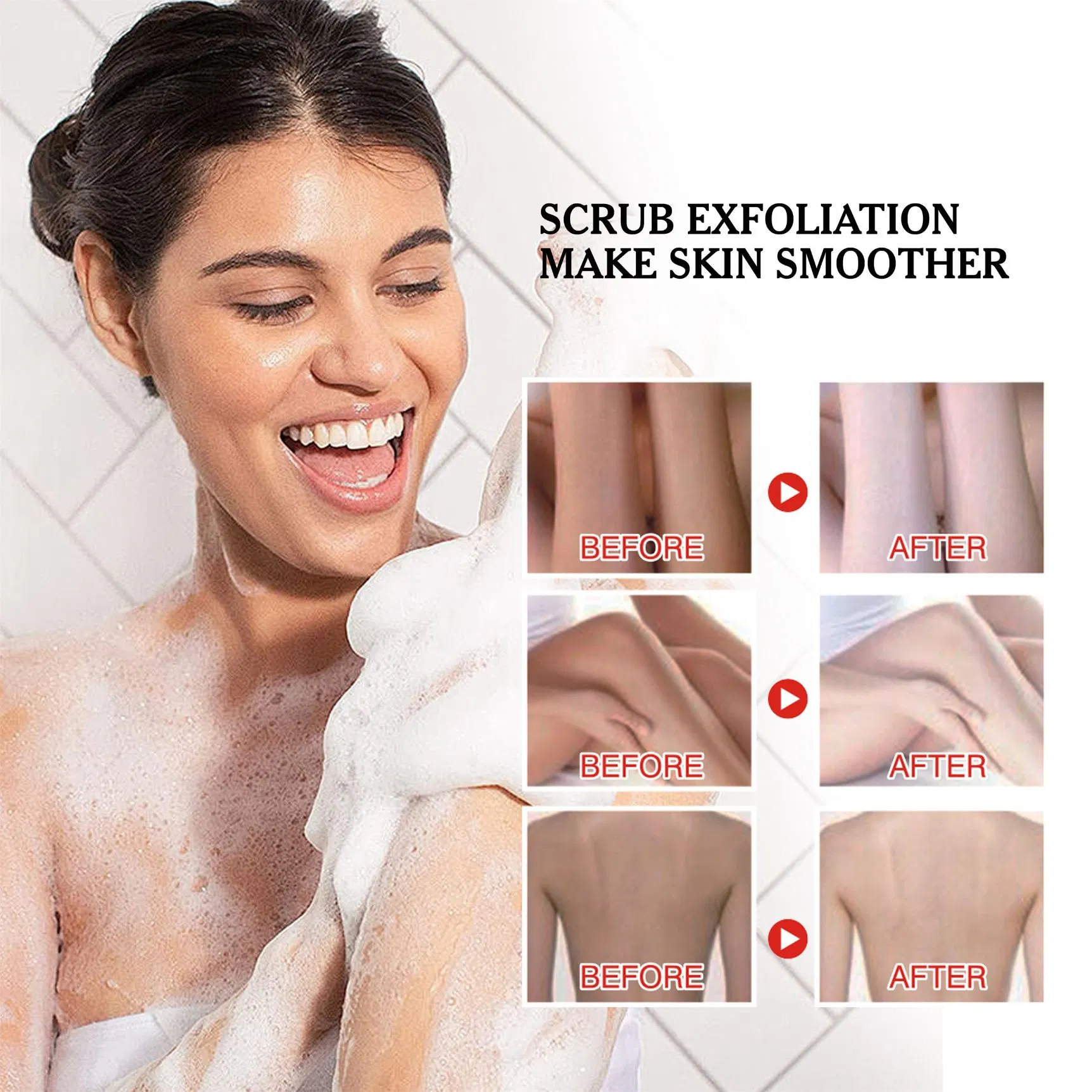 Half Cast Scrub Shower Gel Body Wash Skin Moisturizer Customize Roushun