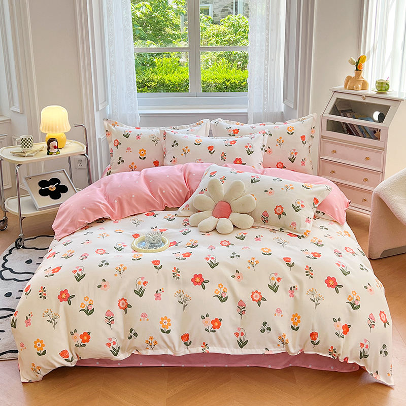 Комплект постельного белья из кашемира с принтом, 4 предмета