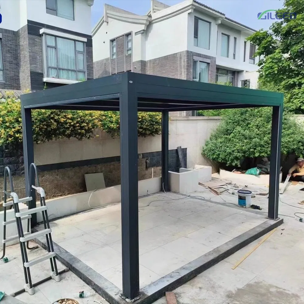 Customized Prefab Pergola with Aluminum Frame and Louver Kiosk Manufacturer