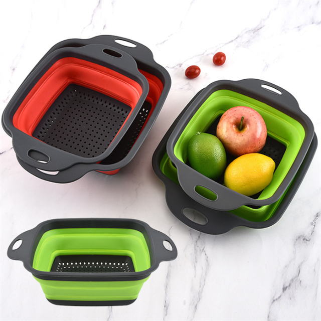 Складной силиконовый дуршлаг-сетка для раковины