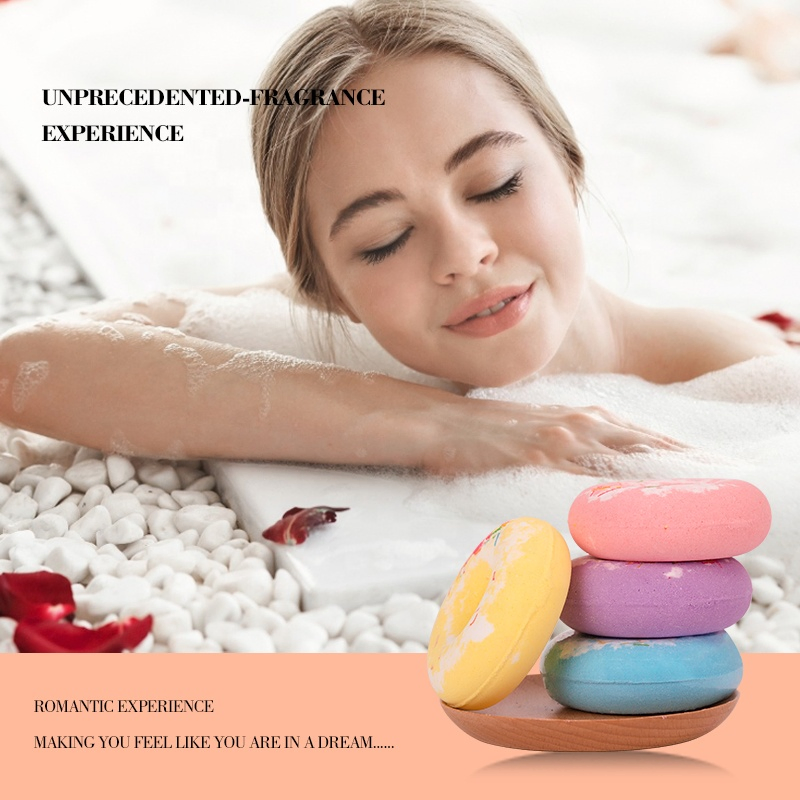 Private Label Wholesale Adult Bubble Natural Vegan Flower Donut Mini Organic Kid Christmas Bath Bomb