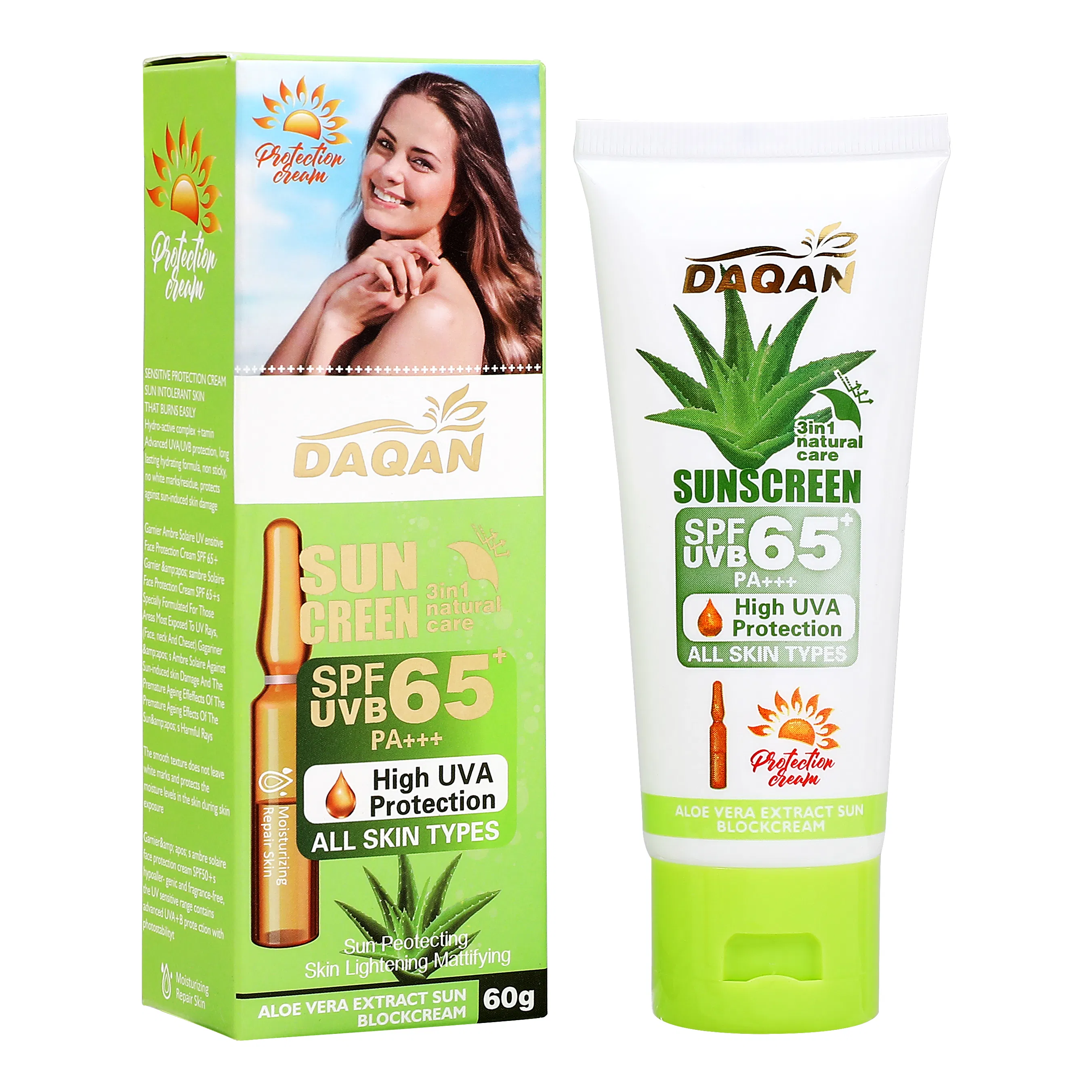 Aloe Vera SPF65 Moisturizing Broad Spectrum Water-Resistant Sunblock Cream
