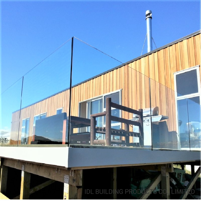 Stainless Steel Cover Aluminum Shoe Base Glass Rails U Channel Glass Railing Frameless Glass Balustrade for Deck/Staircase/Patio/Balcony/Terrace/Porch