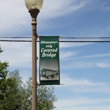 Metal Street Light Pole Advertising Poster Mechanism