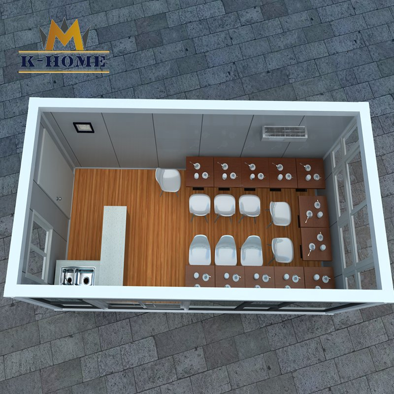 Portable Home Movable Container Snack Shop with Glass Wall