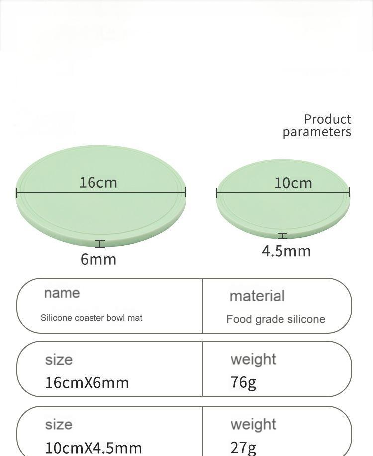 Nordic Style Household Kitchen Silicone Round Heat Insulation Pad, High Temperature Resistant, Wholesale, Thick Version, Coaster, Placemat, Coaster, Dish Pad