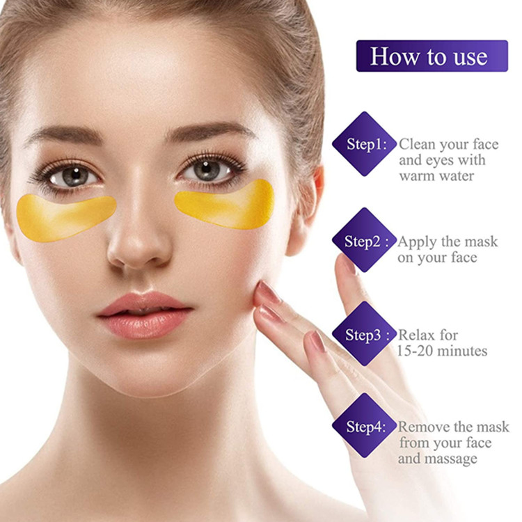 OEM/ODM Lightening Dark Circles Moisturizing 24K Gold Eye Mask
