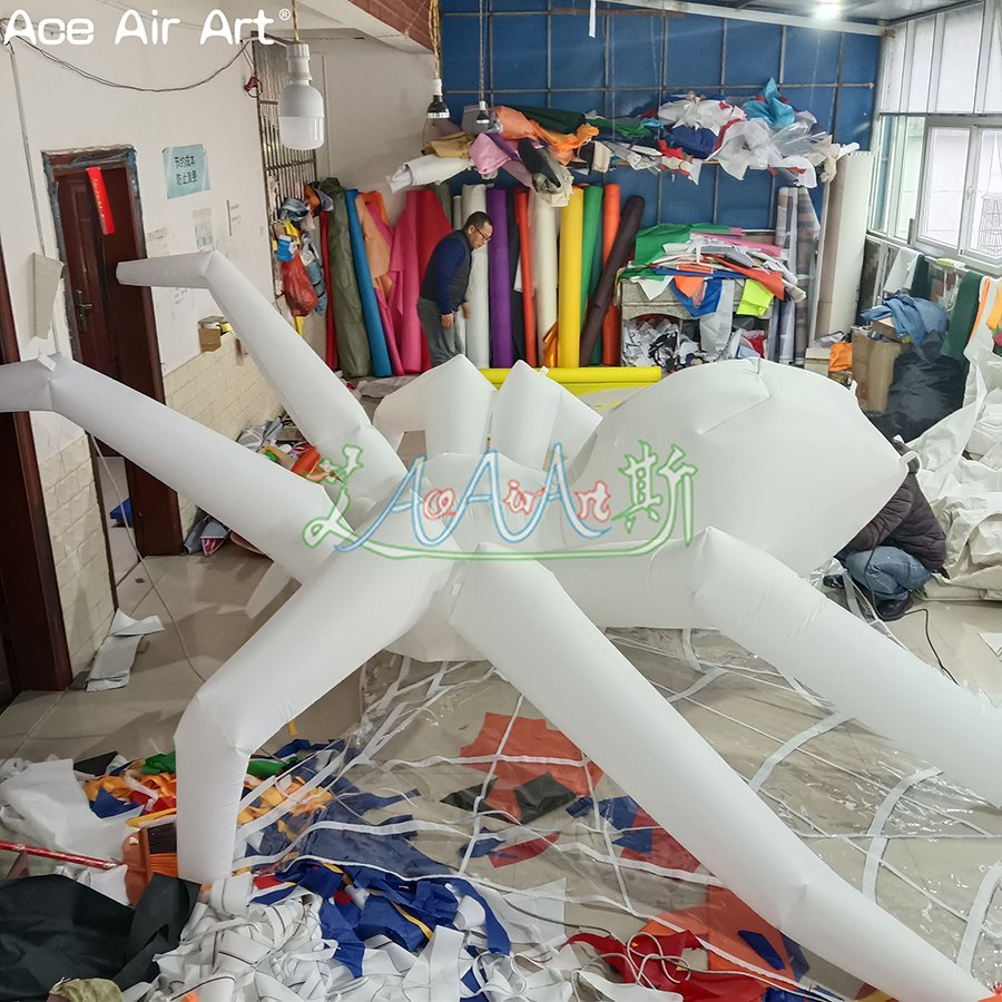 Halloween Inflatable White Spider Decoration Outdoor Terror Halloween Decoration
