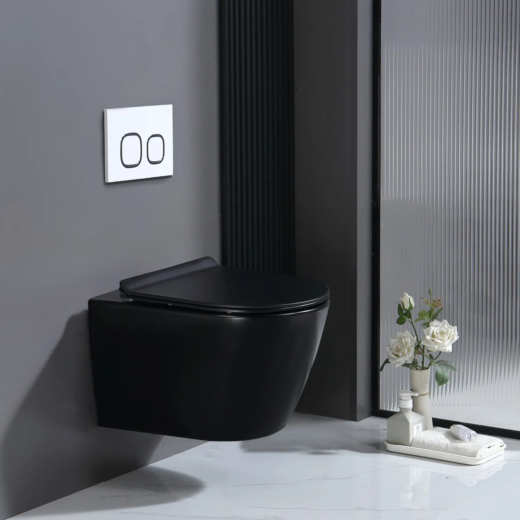 Hot-Sellingbathroom Toilet Wc Sanitary Ware P Trap Dual Flush Toilet with Hidden Tank