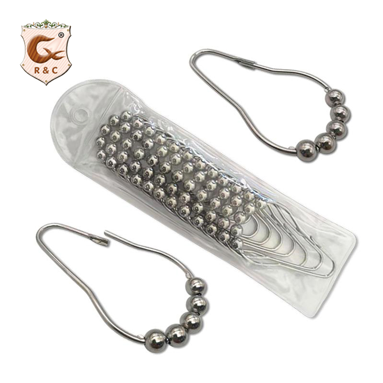 Wholesale Set of 12 Hooks Shower Curtain Rings Hooks for Bathroom