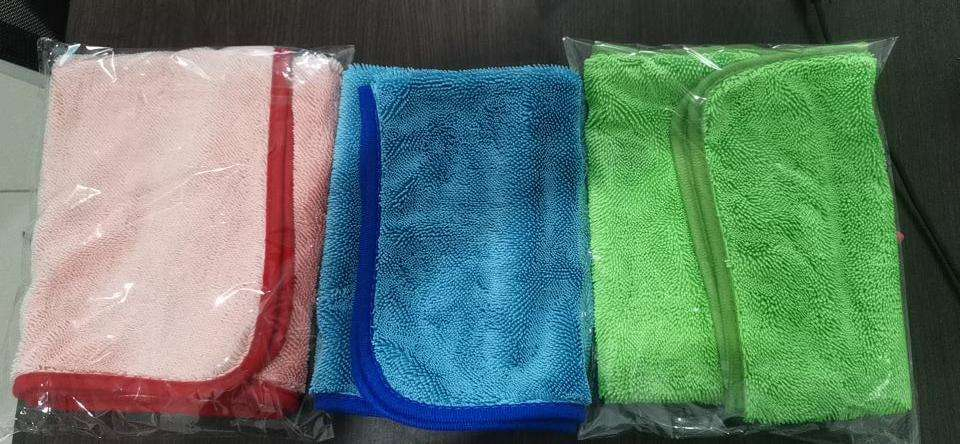 Large Black Drying Korean Microfiber Twisted Loop Ultra Fine 1ooogsm Clay Twisted Loop Drying Towel24 X36