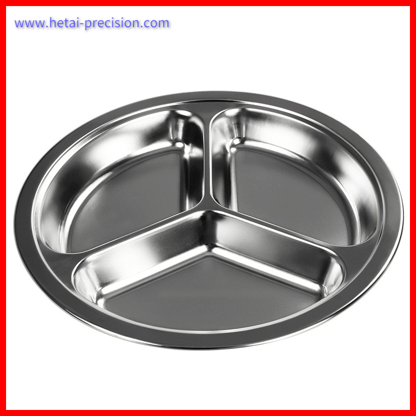 High Quality Customized Rectangle Round Dinner Ware Stainless Steel Dining Divided 3/4/5/6 Compartments Dish Food Plates, Stainless Tray, Stamping Tray Product
