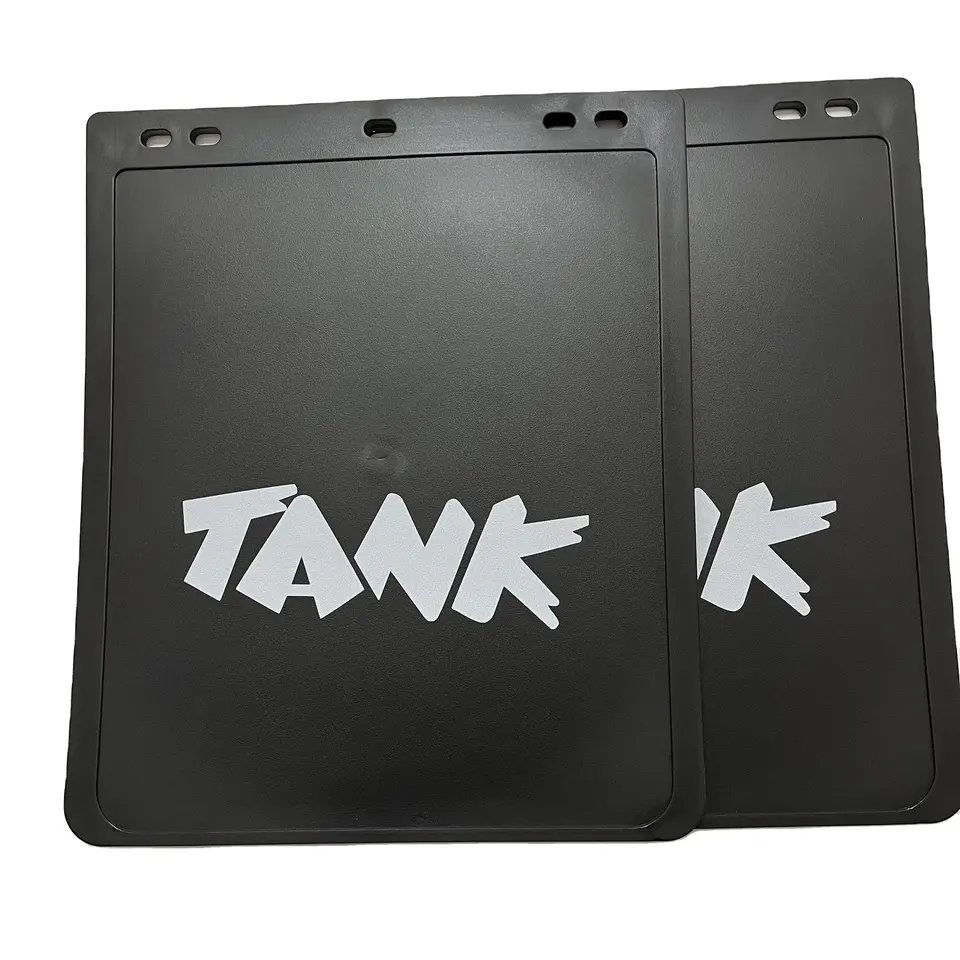 Тяжелые антигрязевые брызговики из черного полимера с логотипом для грузовиков и прицепов