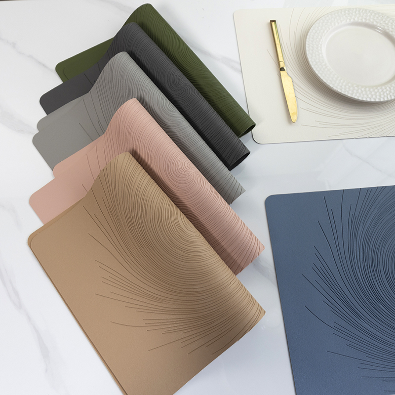 Placemat High-End Leather Placemat Circular Hotel Home Dining Table Insulation Placemat