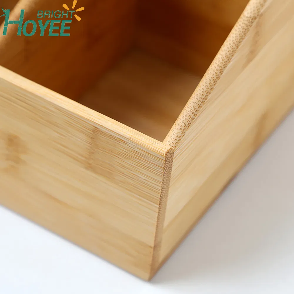 Bamboo Tissue Box Desktop Sundries Storage Box