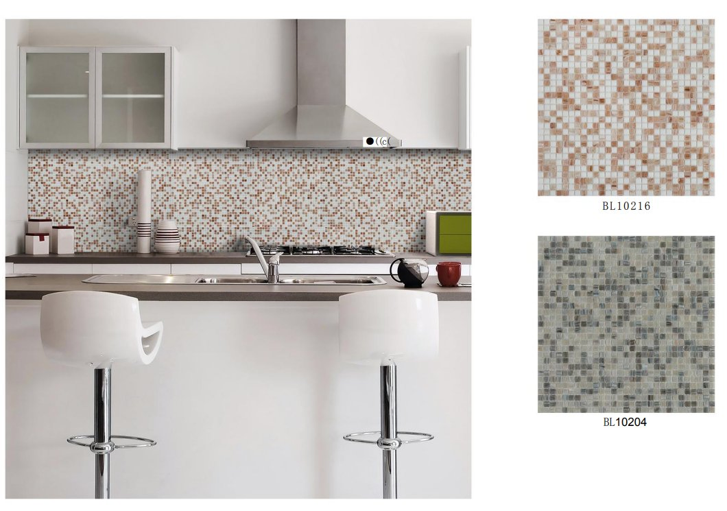 Мозаика для ванной и бассейна перламутровая зеленая