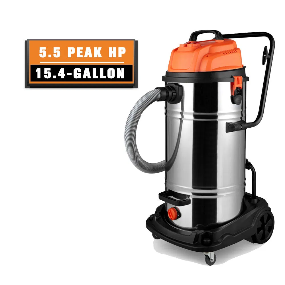 High Suction Power 2 Motors Industrial Stainless Steel Tank Professional Dry and Wet Vacuum Cleaner