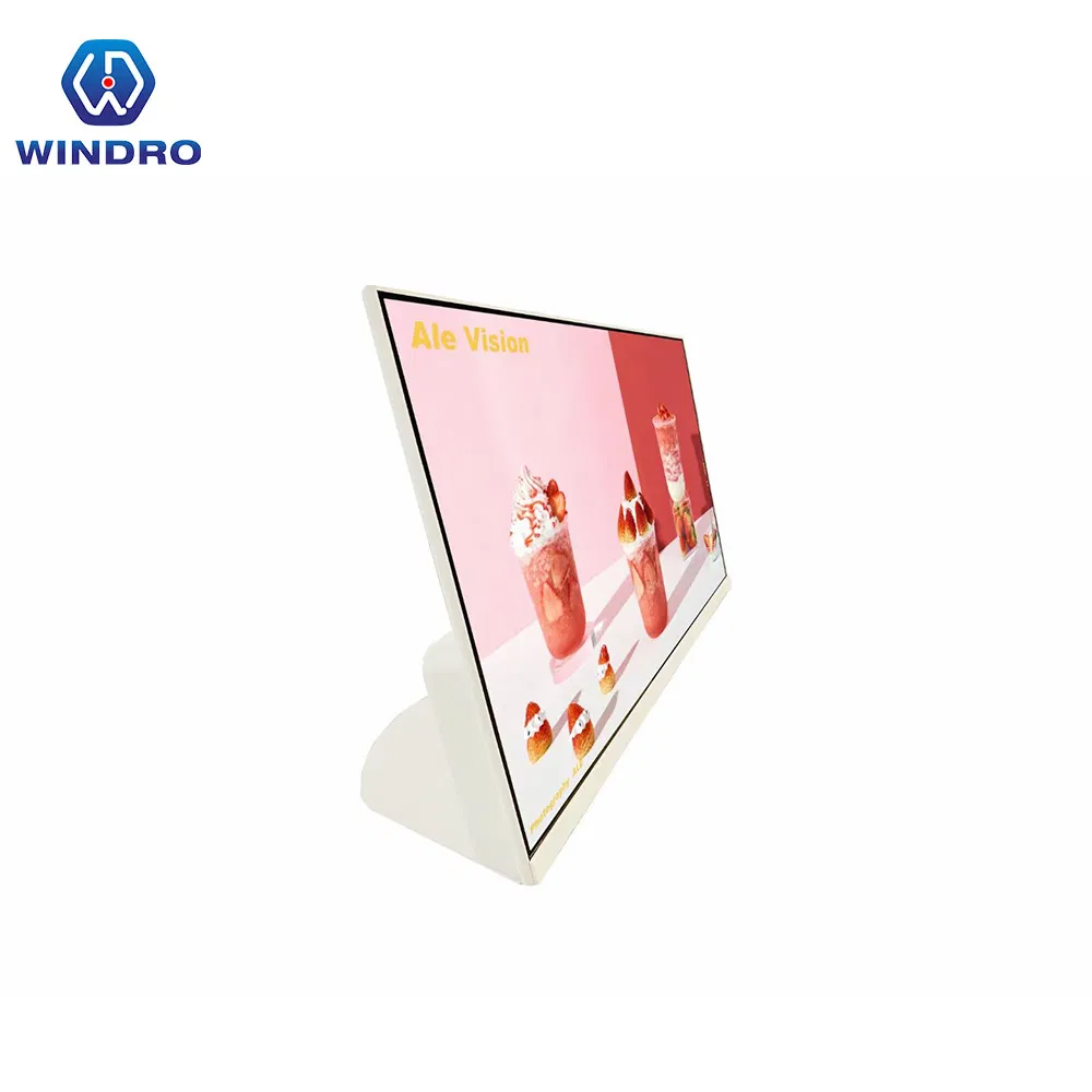 Windro 21.5 24 27'' L-Type Design Multi Points Touch Screen Tablet Food Menu Ads Table-Top Digital Display for Coffee Shop Restaurant